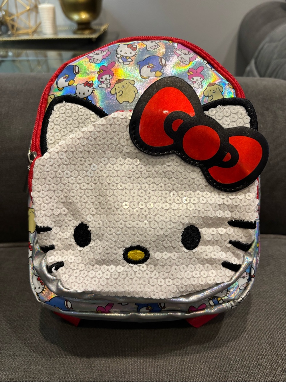 Sanrio Hello Kitty Sequin Kids Backpack - White & Red